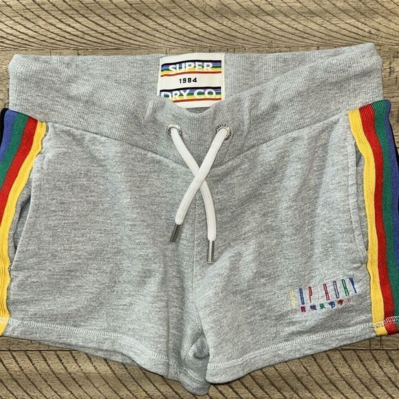 Rainbow 🌈 5Stripe Vintage Superdry Super Cool 🆒 shorts 🩳 2 Pockets drawstring 🌈 - Picture 7 of 17